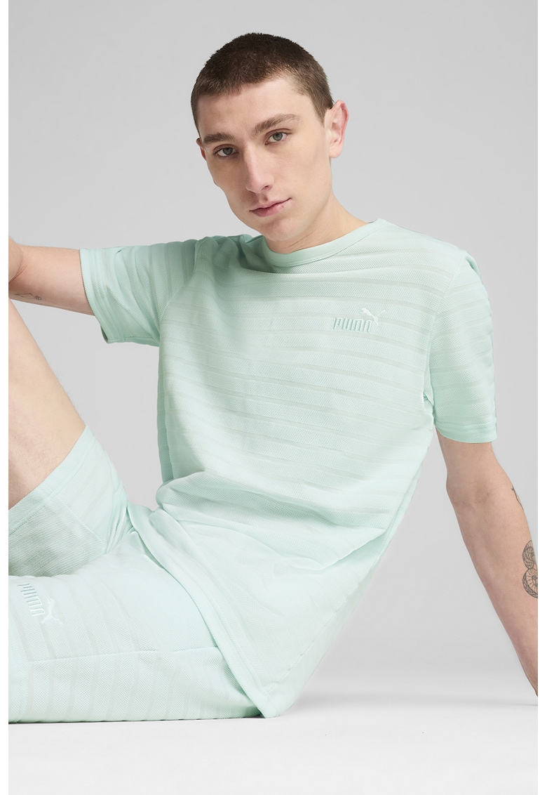 Tricou din amestec de bumbac cu logo brodat