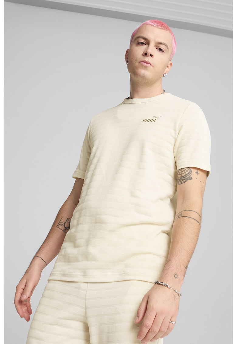 Tricou din amestec de bumbac cu logo brodat