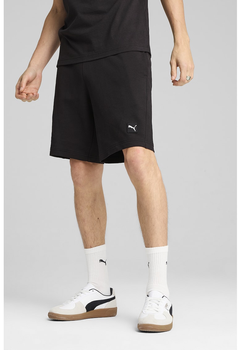 Pantaloni scurti de bumbac cu logo - Negru