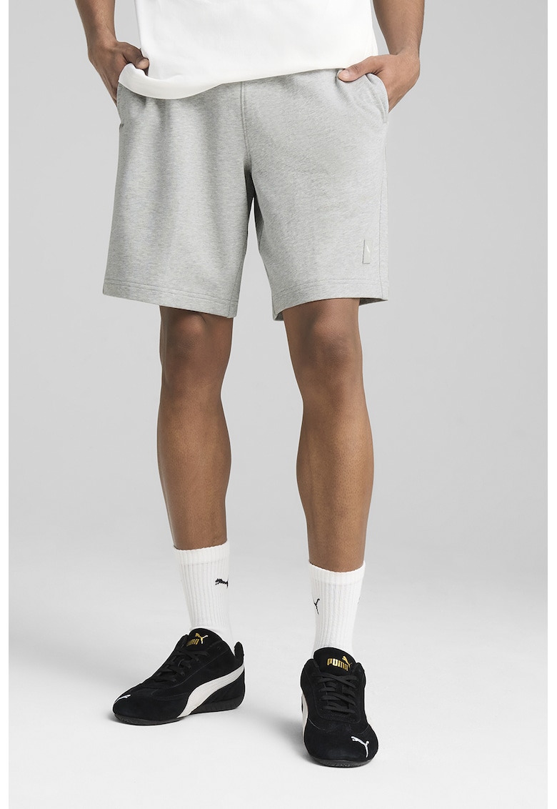 Pantaloni scurti de bumbac cu logo - Gri deschis