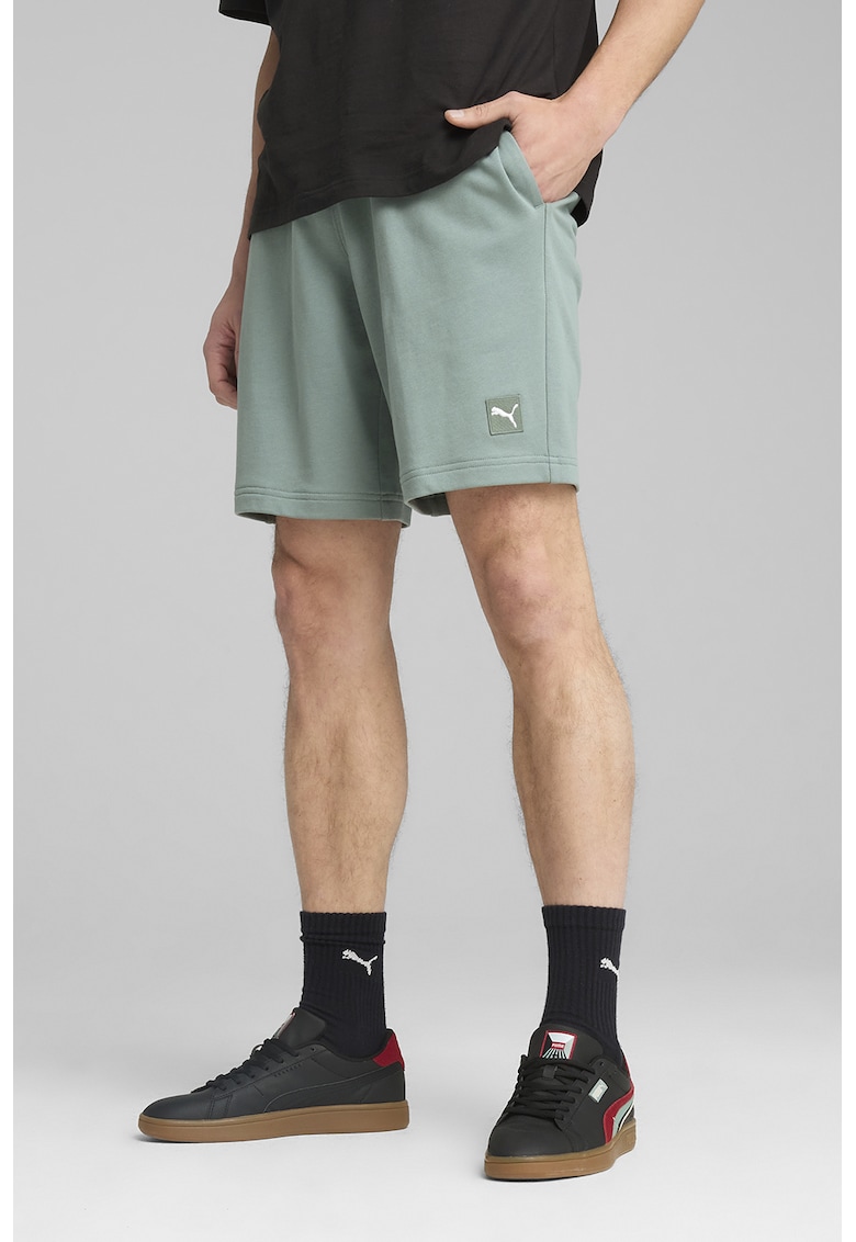 Pantaloni scurti de bumbac cu logo - Verde persan