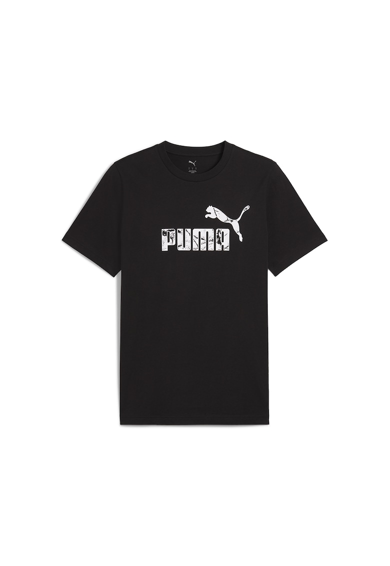 Tricou cu imprimeu logo - Alb/Negru