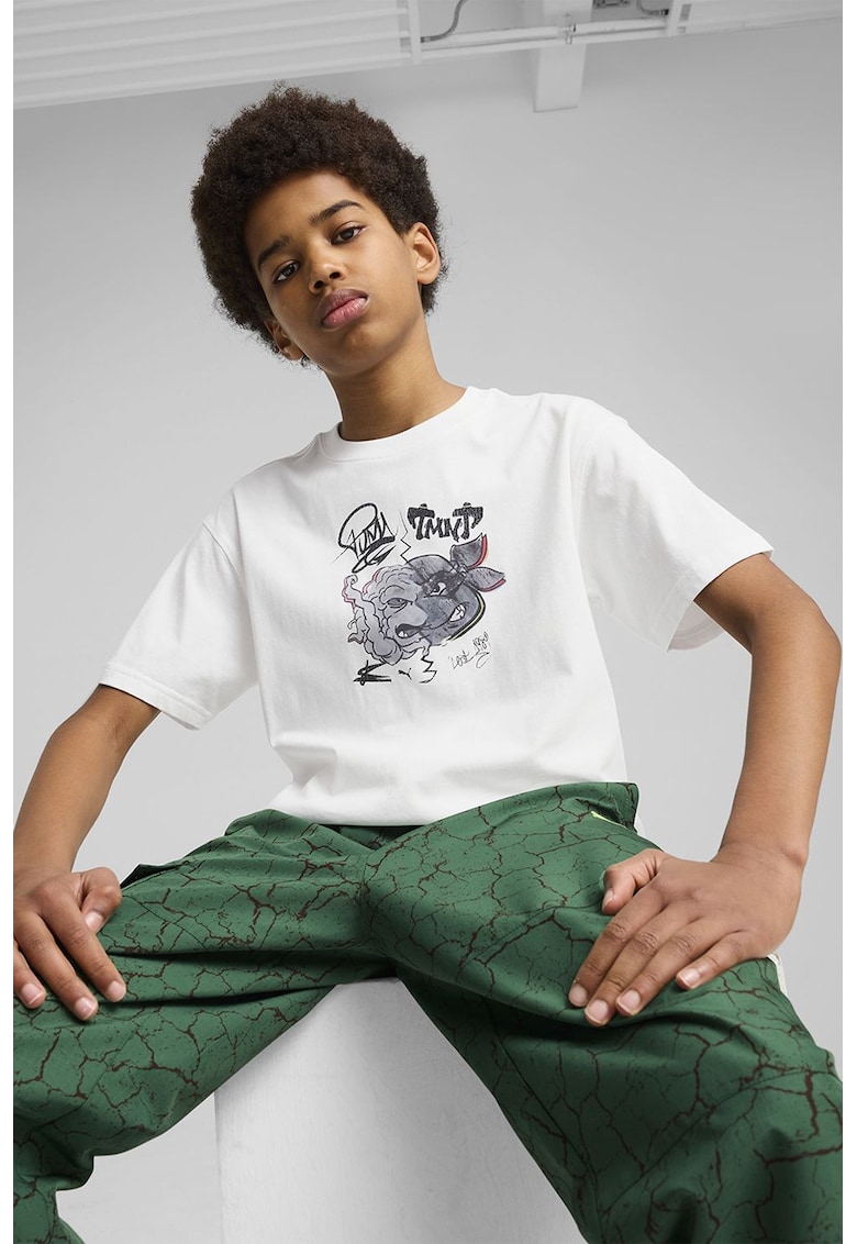 Tricou cu imprimeu si maneci cazute