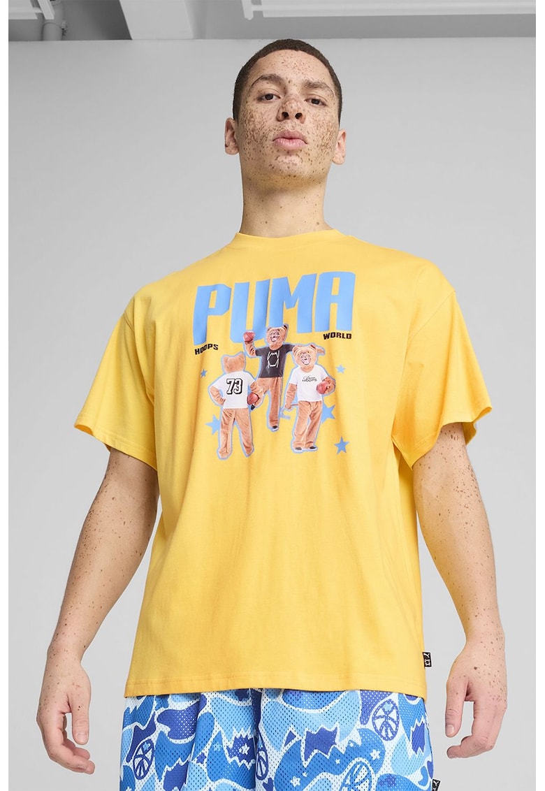 Tricou cu decolteu la baza gatului si imprimeu