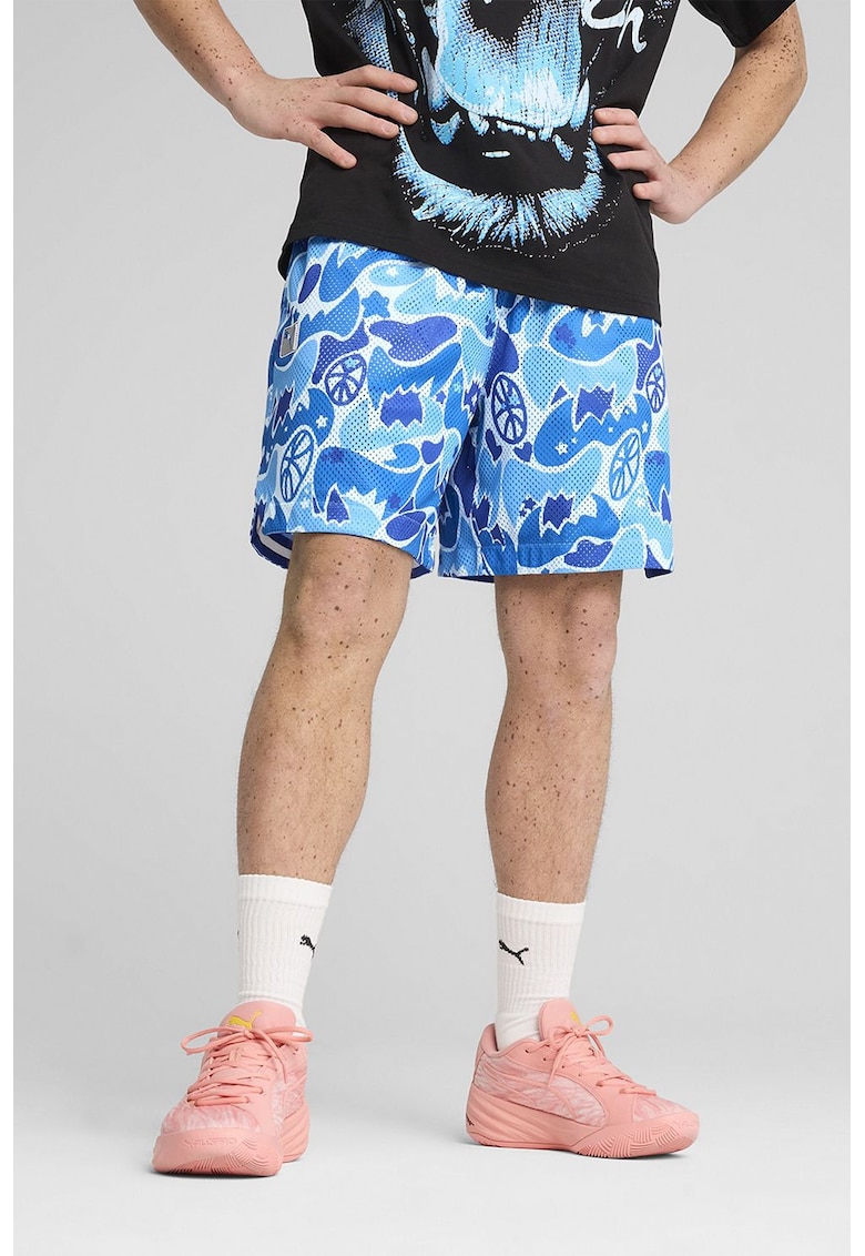 Pantaloni scurti cu imprimeu abstract - pentru baschet