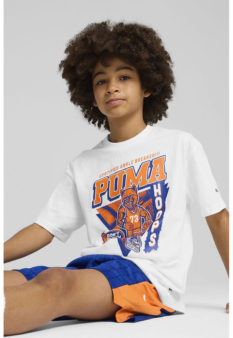 Tricou din bumbac cu imprimeu logo - pentru baschet