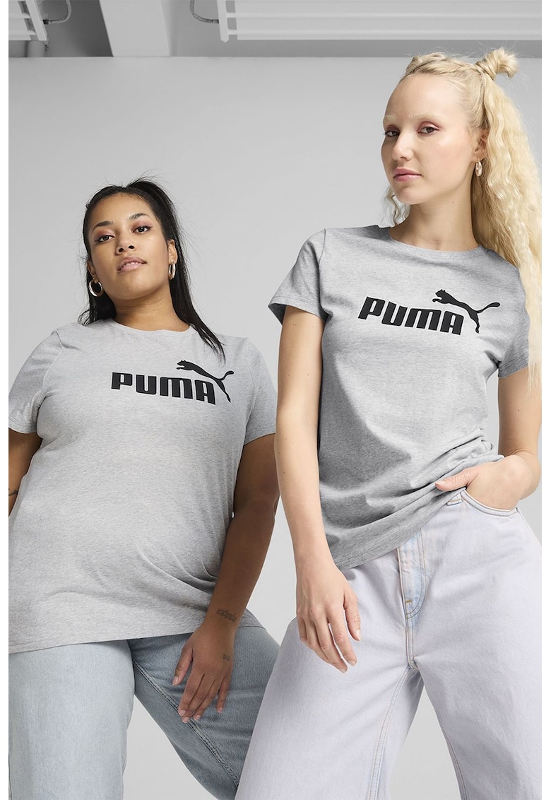 Tricou cu imprimeu logo - Negru/Gri melange