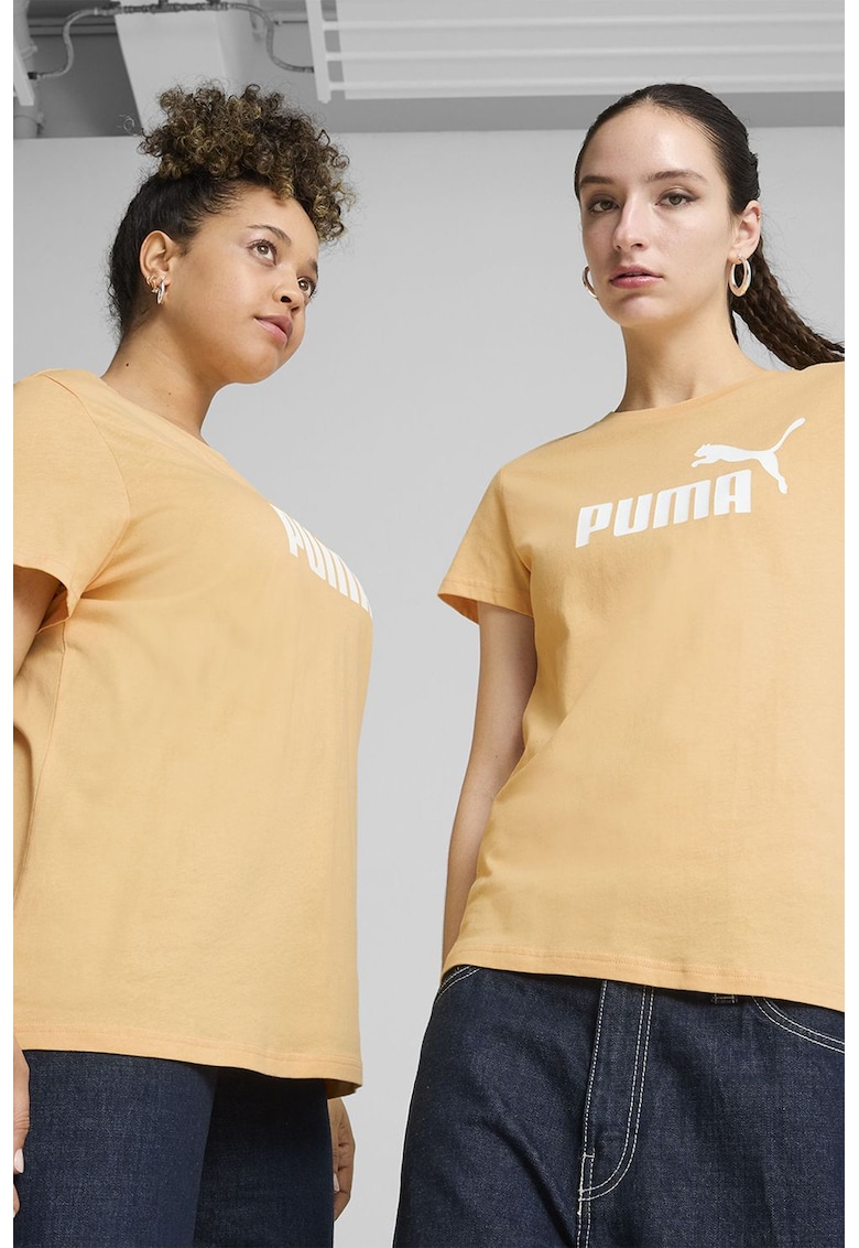 Tricou de bumbac ESS No. 1 - Alb/Portocaliu pal