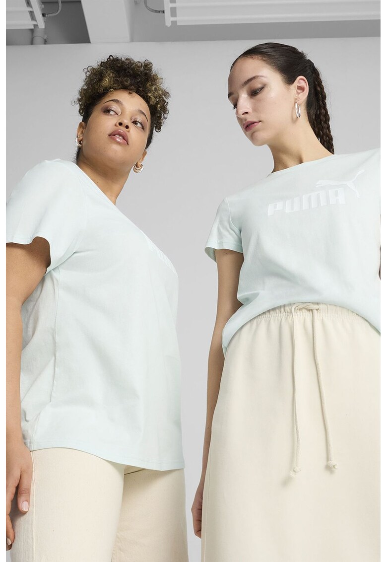 Tricou cu imprimeu logo - Alb/Albastru glaciar