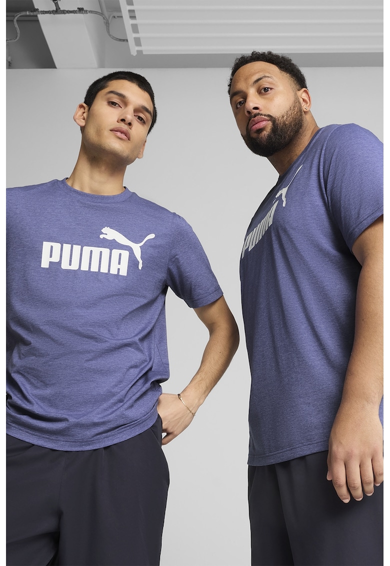 Tricou cu decolteu la baza gatului si logo - Albastru lavanda
