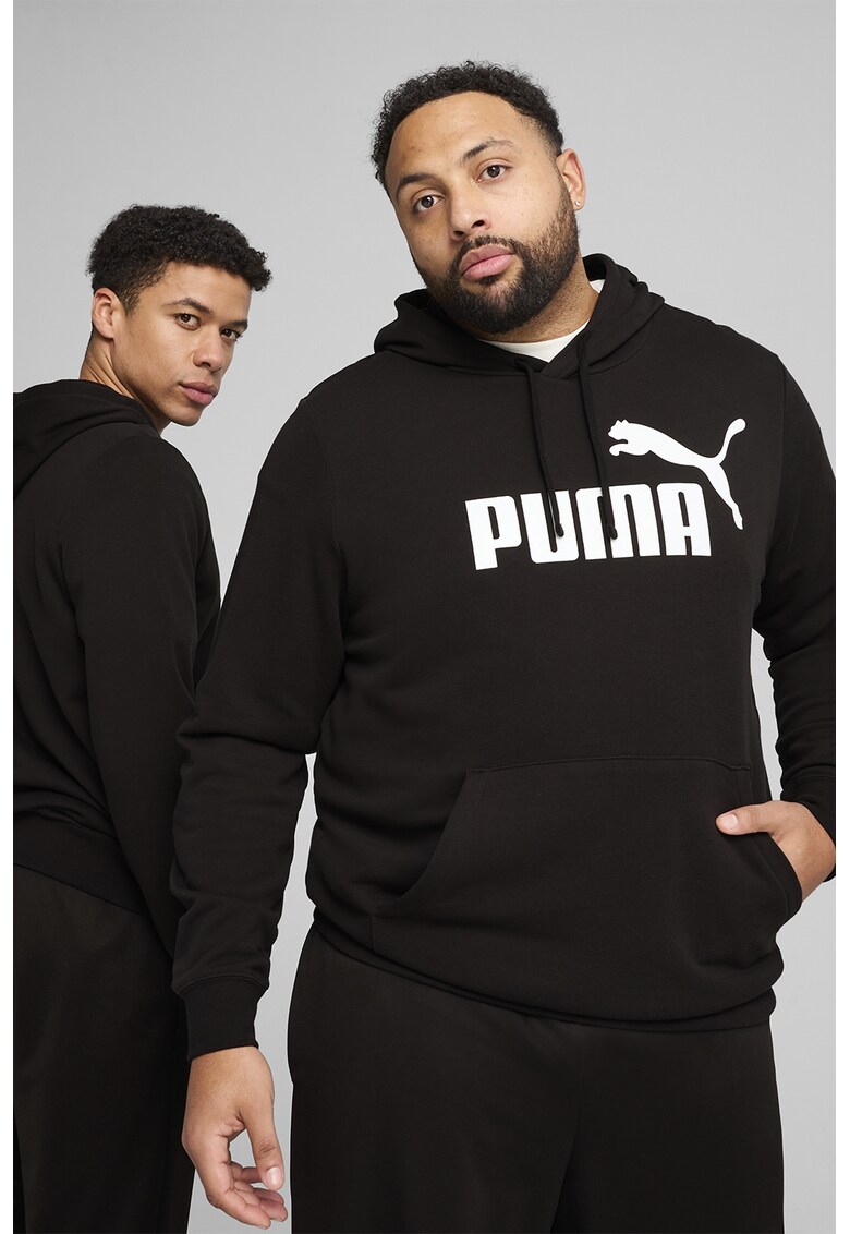 Hanorac cu logo si buzunar kangaroo - Negru