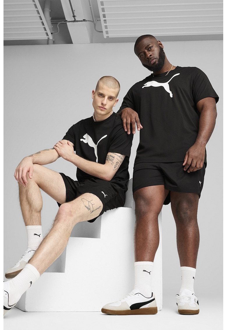 Pantaloni scurti relaxed fit cu detaliu logo - Negru