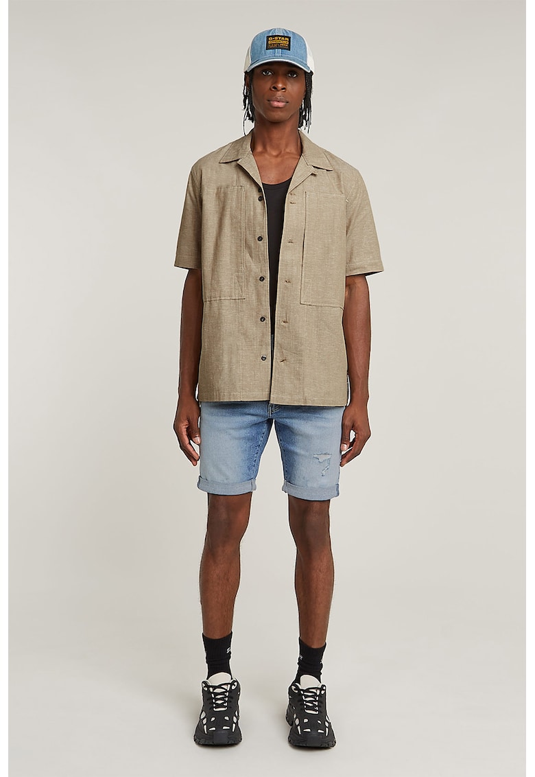 Blugi scurti slim fit din amestec de lyocell 3301 Blugi scurti slim fit din amestec de lyocell 3301