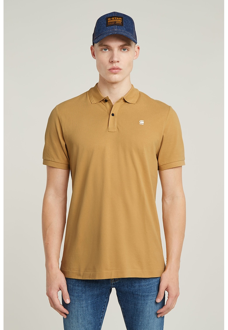 Tricou polo slim fit din material pique Dunda