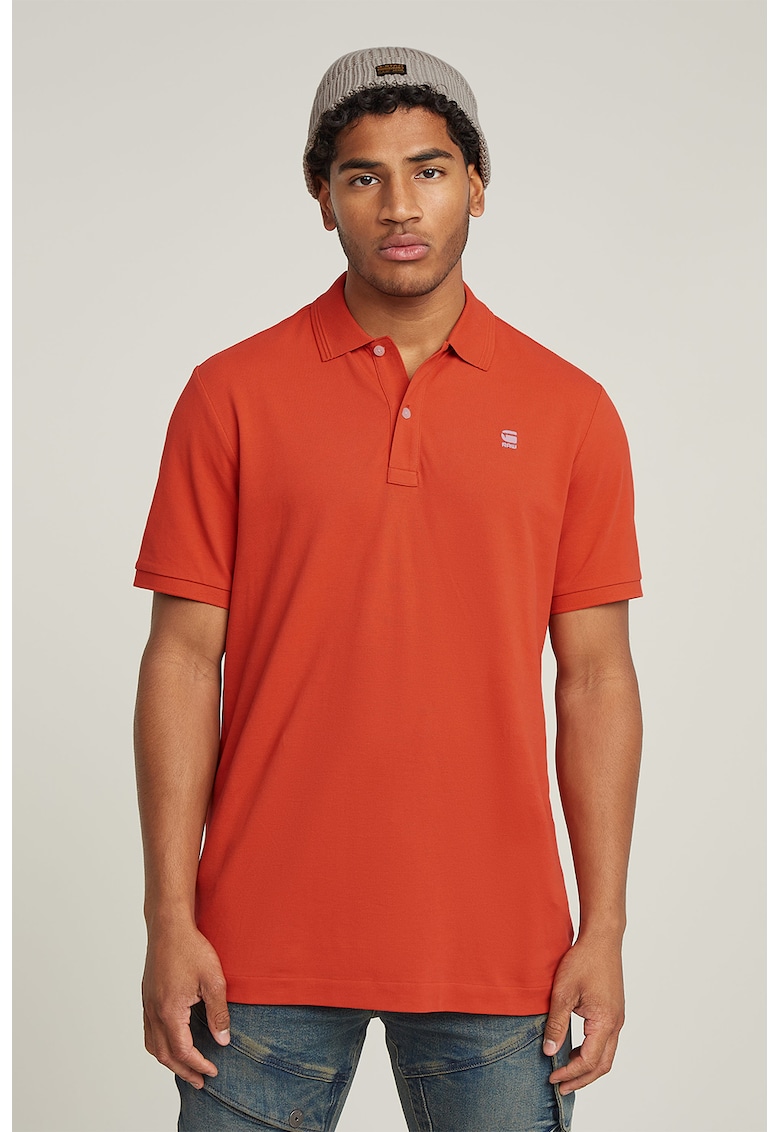 Tricou polo slim fit din material pique Dunda
