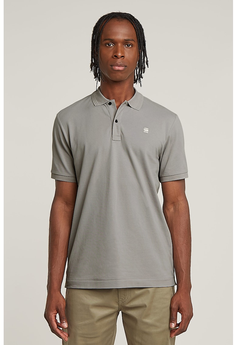 Tricou polo slim fit din material pique Dunda