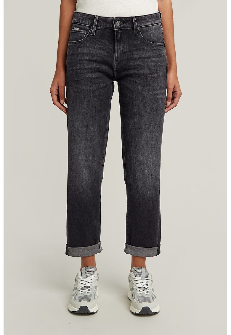 Blugi boyfriend crop Kate - Gri antracit