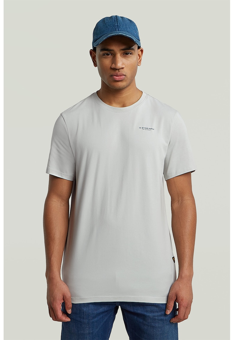 Tricou slim fit cu decolteu la baza gatului Base