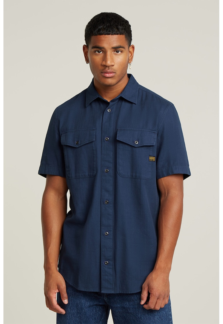 Camasa slim-fit din bumbac Marine