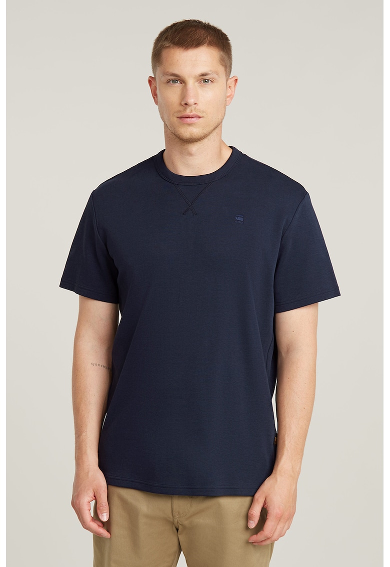 Tricou de bumbac organic cu decolteu la baza gatului