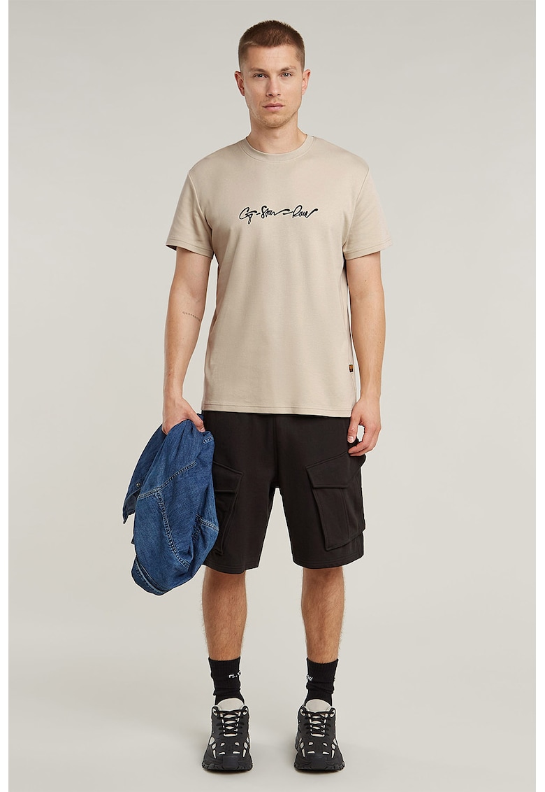 Pantaloni cargo scurti din bumbac organic cu talie elastica