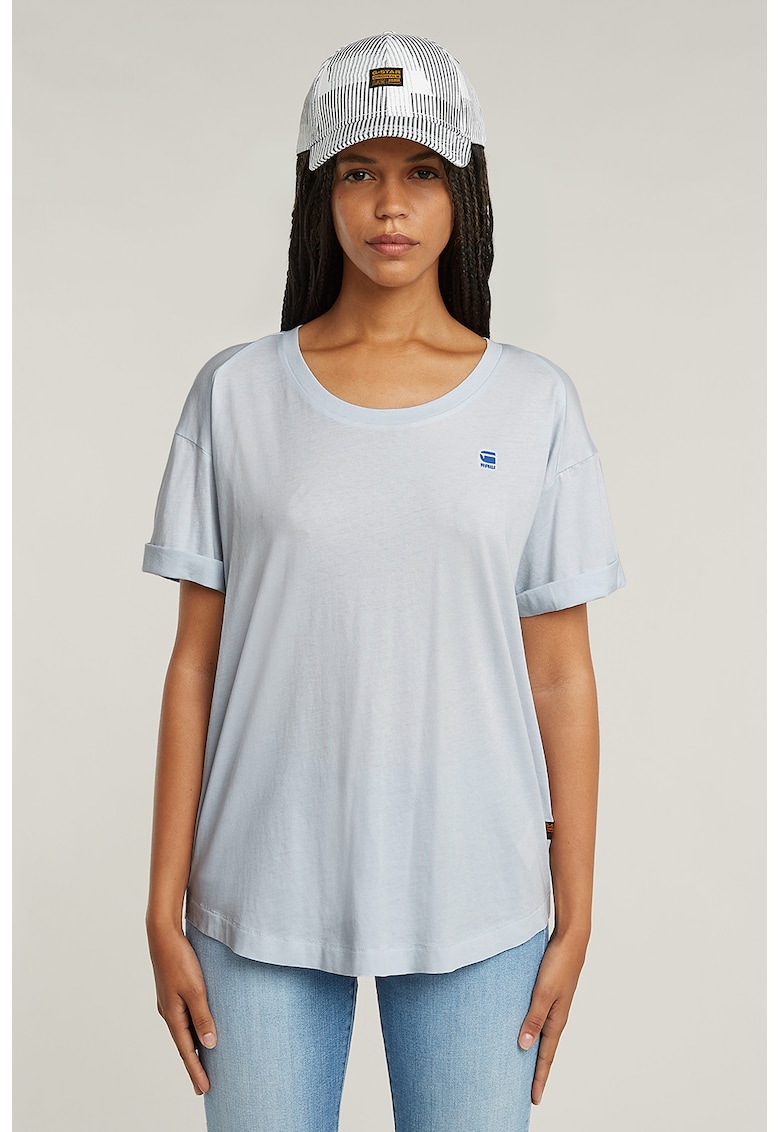 Tricou lejer din bumbac organic - Albastru glaciar