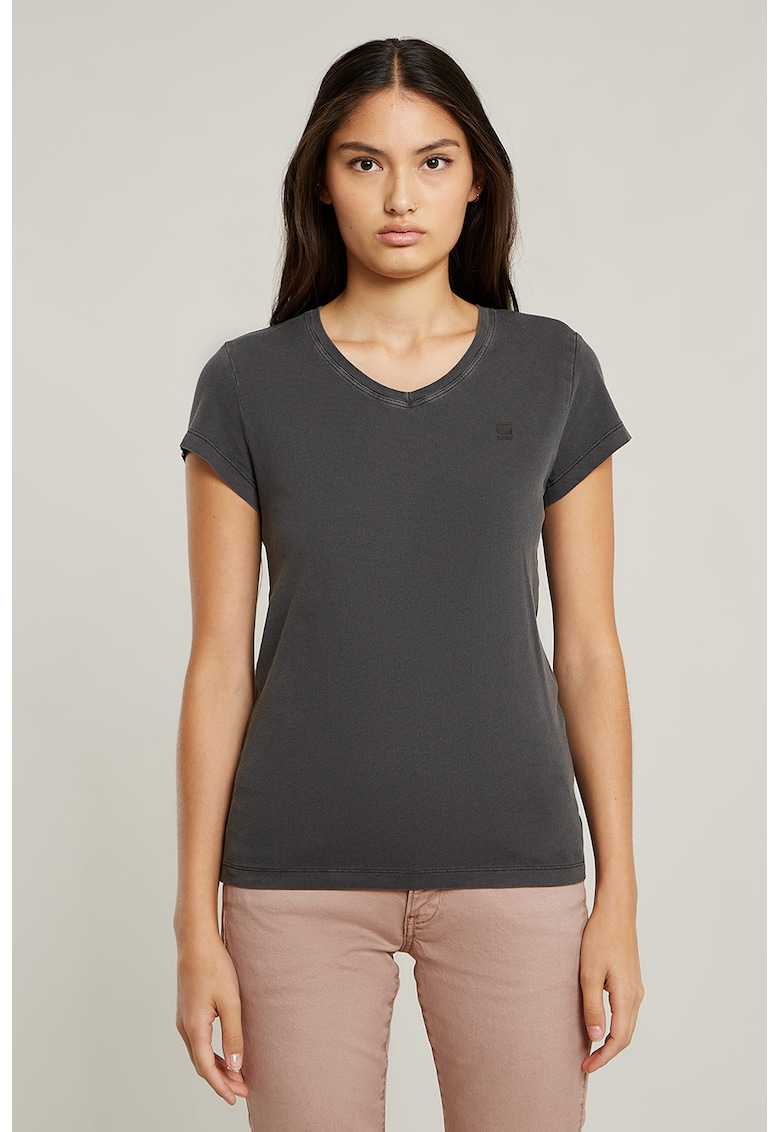 Tricou slim fit de bumbac organic