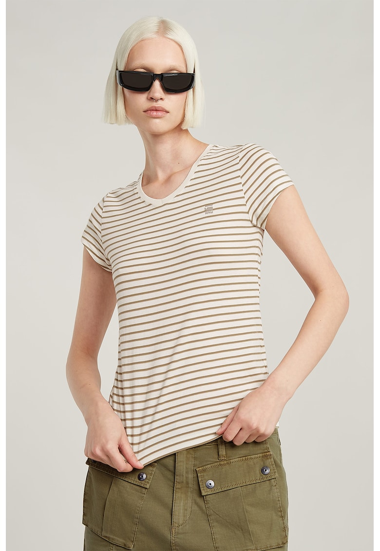 Tricou de bumbac organic cu decolteu in V Eyben