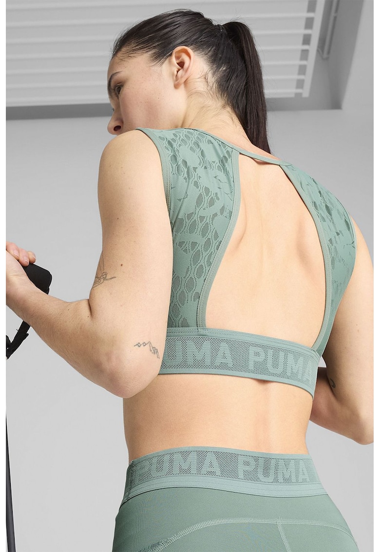 Bustiera cu spate decupat - pentru antrenament Move - Gri cenusiu