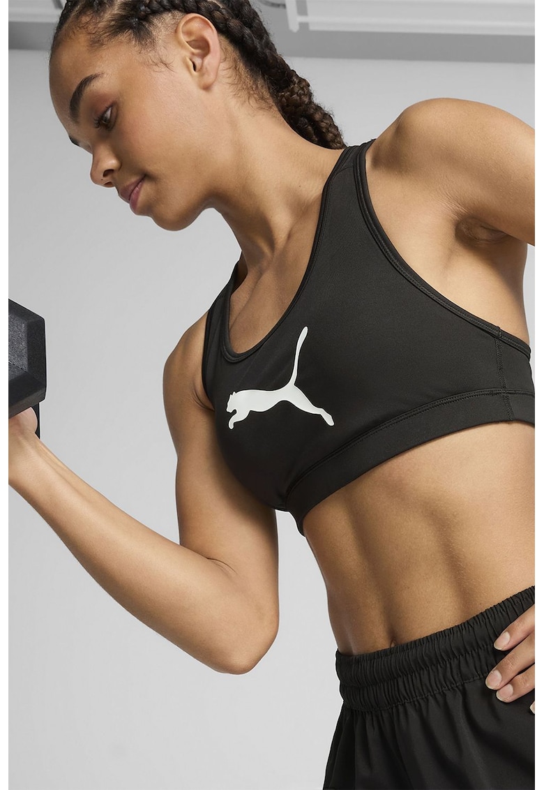 Bustiera cu spate decupat pentru fitness - Alb/Negru