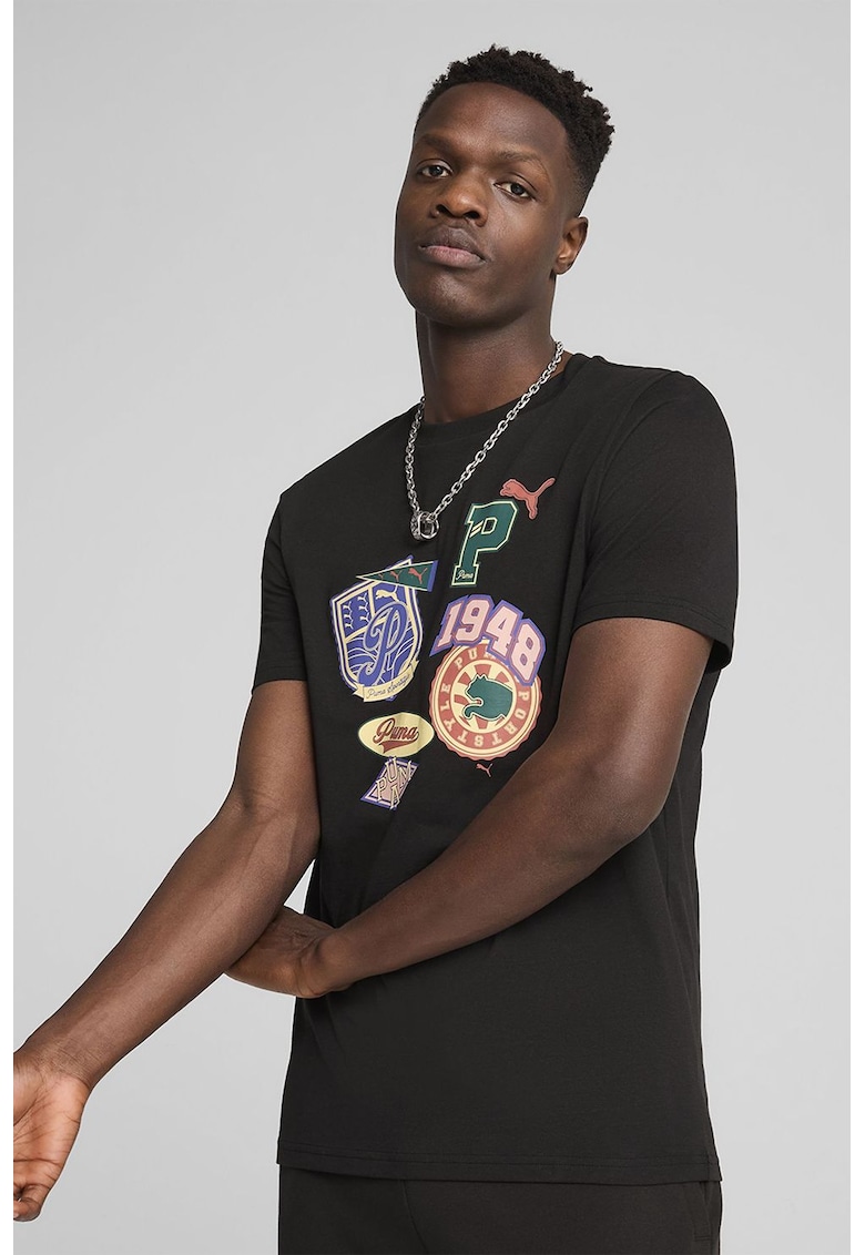 Tricou regular fit de bumbac cu logo