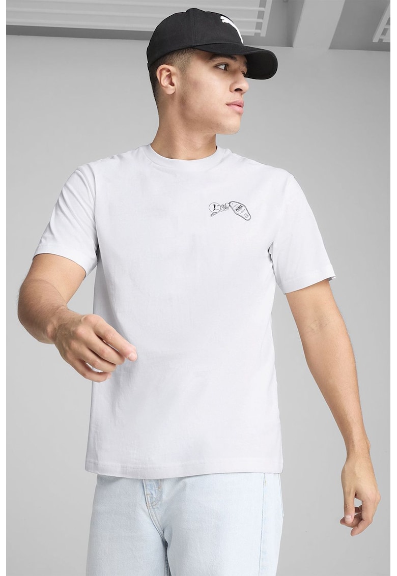 Tricou de bumbac cu imprimeu grafic pe partea din spate