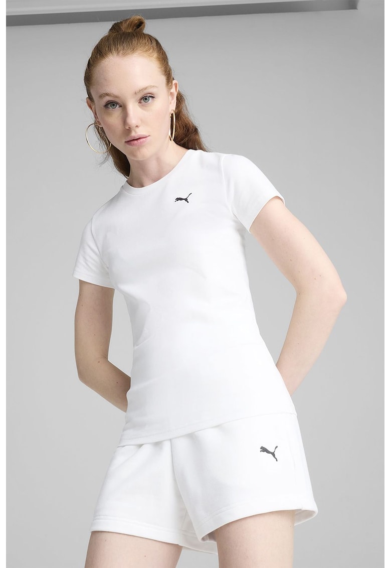 Tricou cu decolteu la baza gatului si monograma