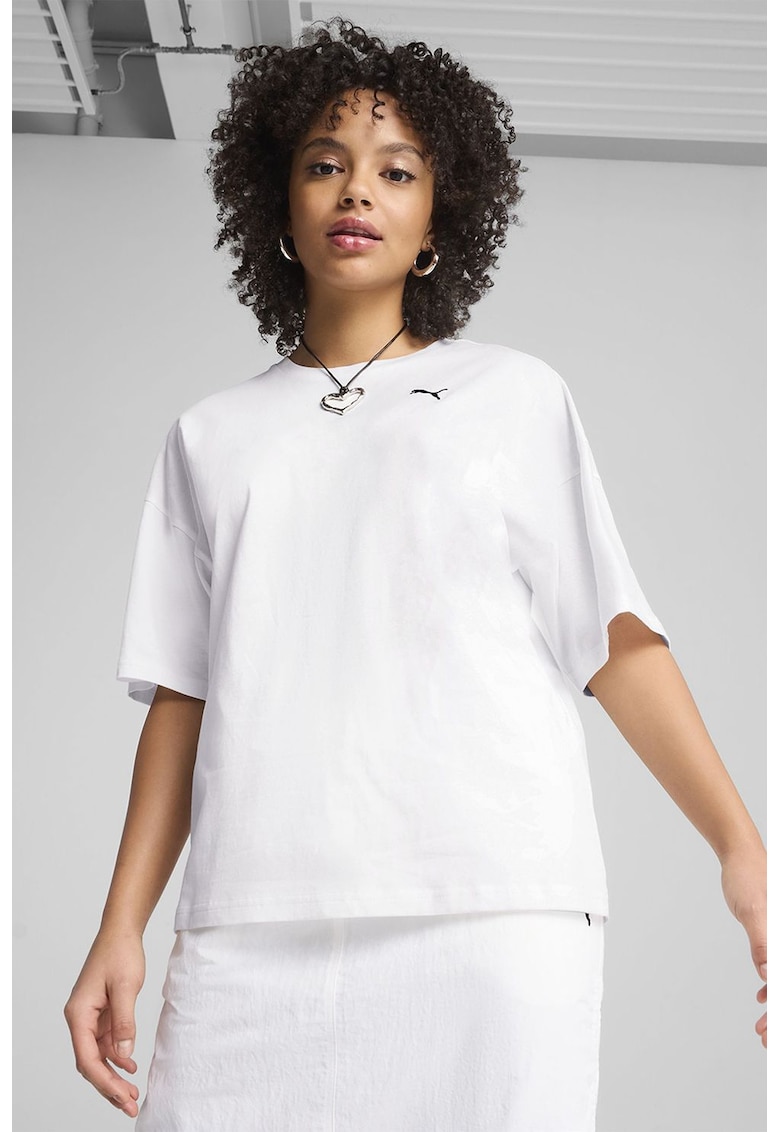 Tricou de bumbac cu maneci medii