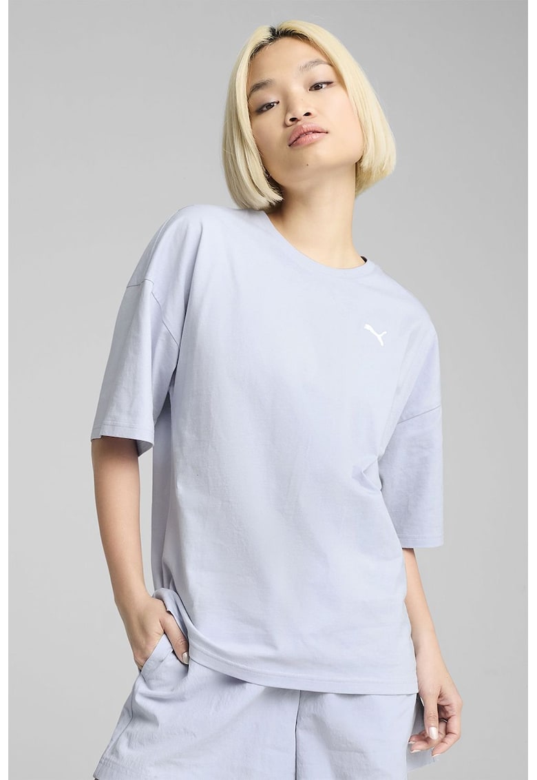 Tricou de bumbac cu maneci medii