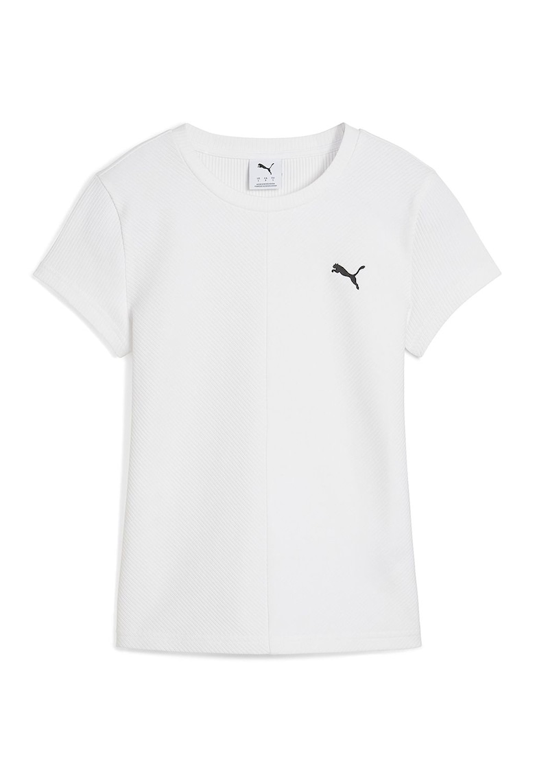 Tricou din amestec de bumbac cu logo - Alb optic