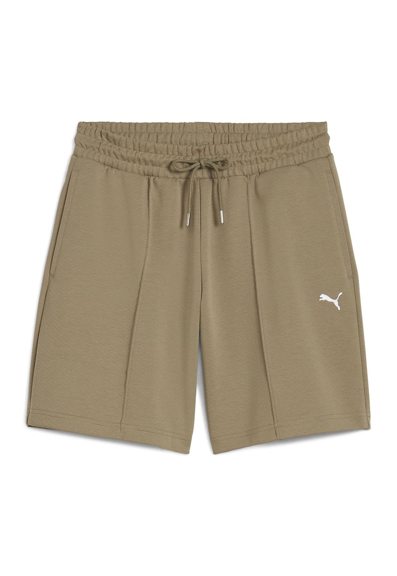 Pantaloni scurti cu talie inalta si logo