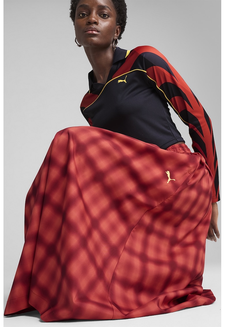 Fusta midi cu model in carouri Fusta midi cu model in carouri