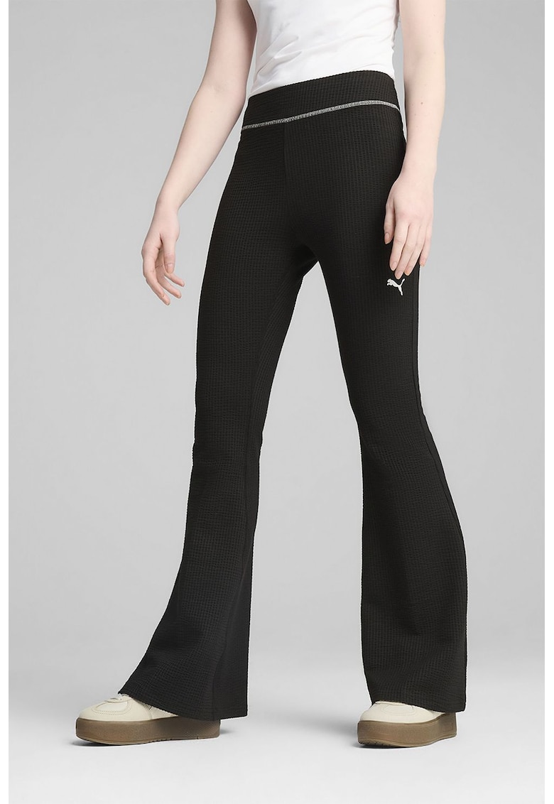 Colanti bootcut cu talie medie