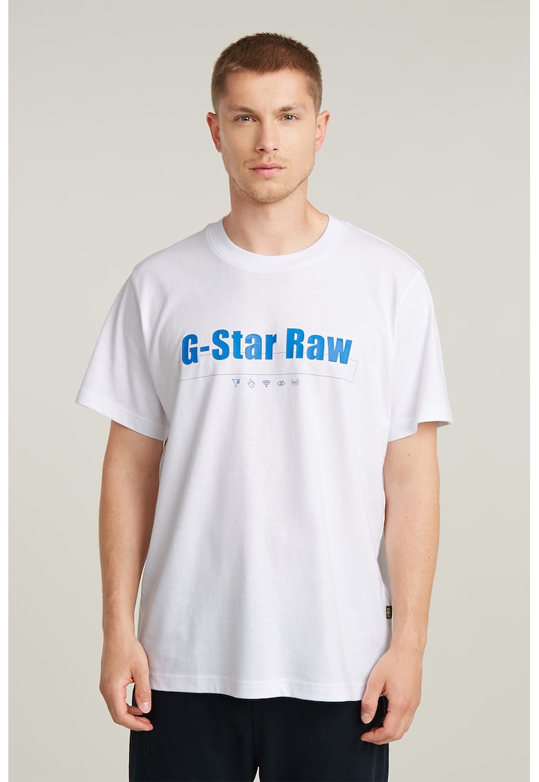 Tricou de bumbac organic cu logo - Alb