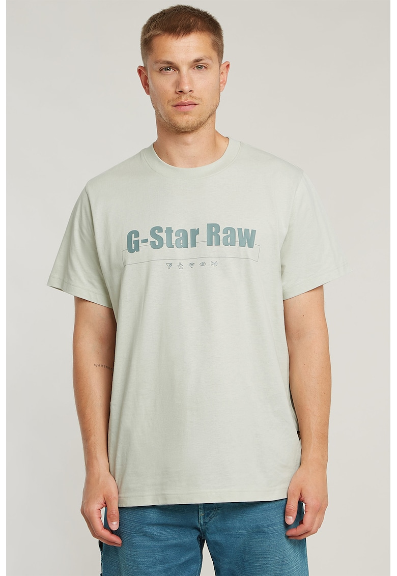 Tricou de bumbac organic cu logo - Verde pal