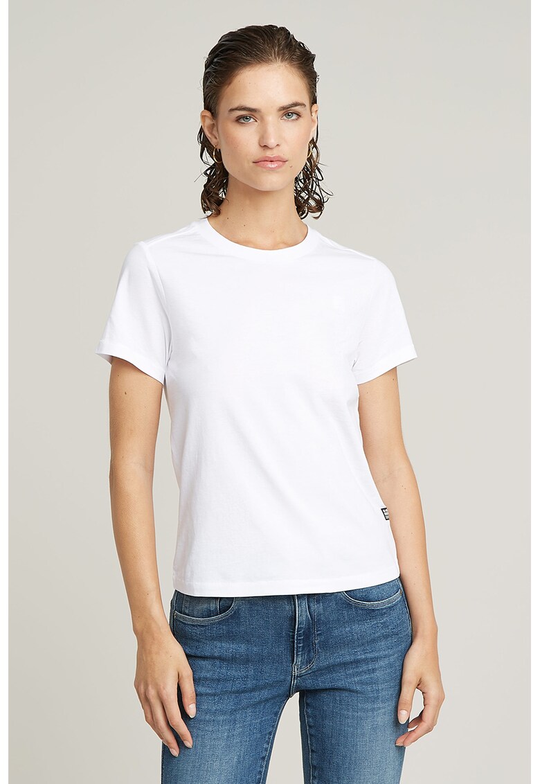 Tricou uni de bumbac organic - Alb optic