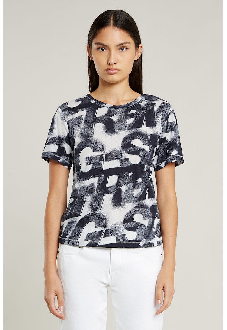 Tricou cu model logo - Alb/Negru