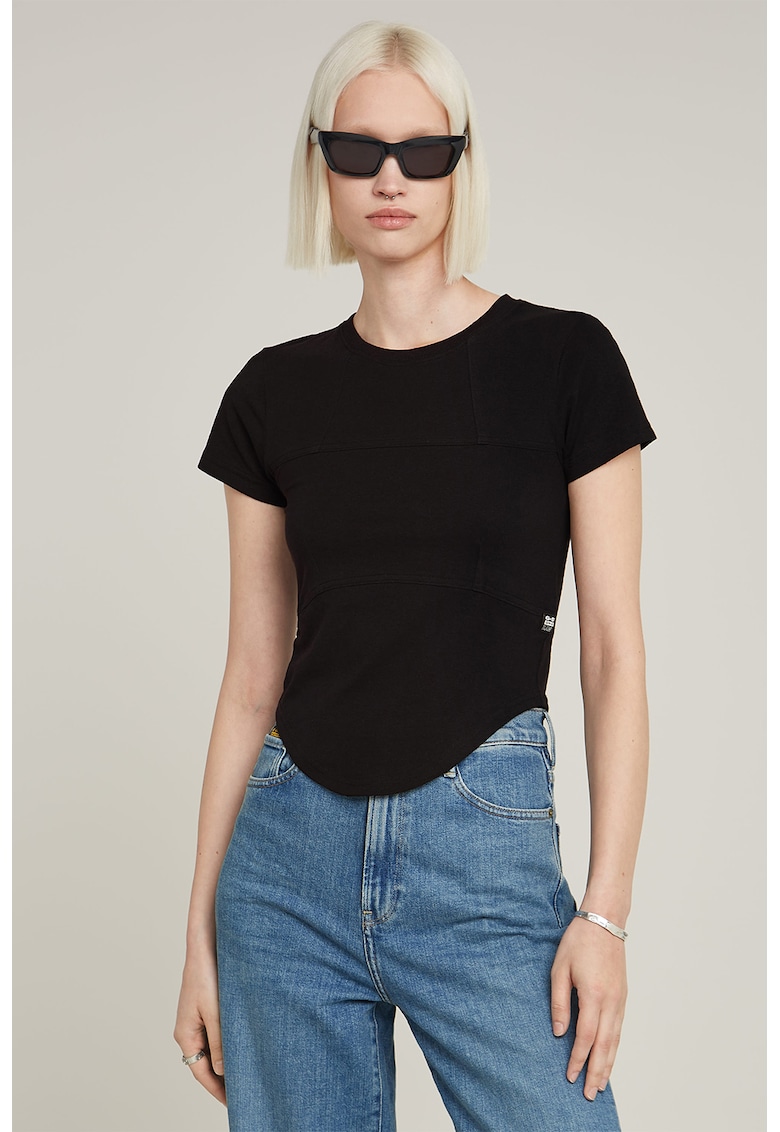 Tricou din bumbac organic cu terminatie asimetrica