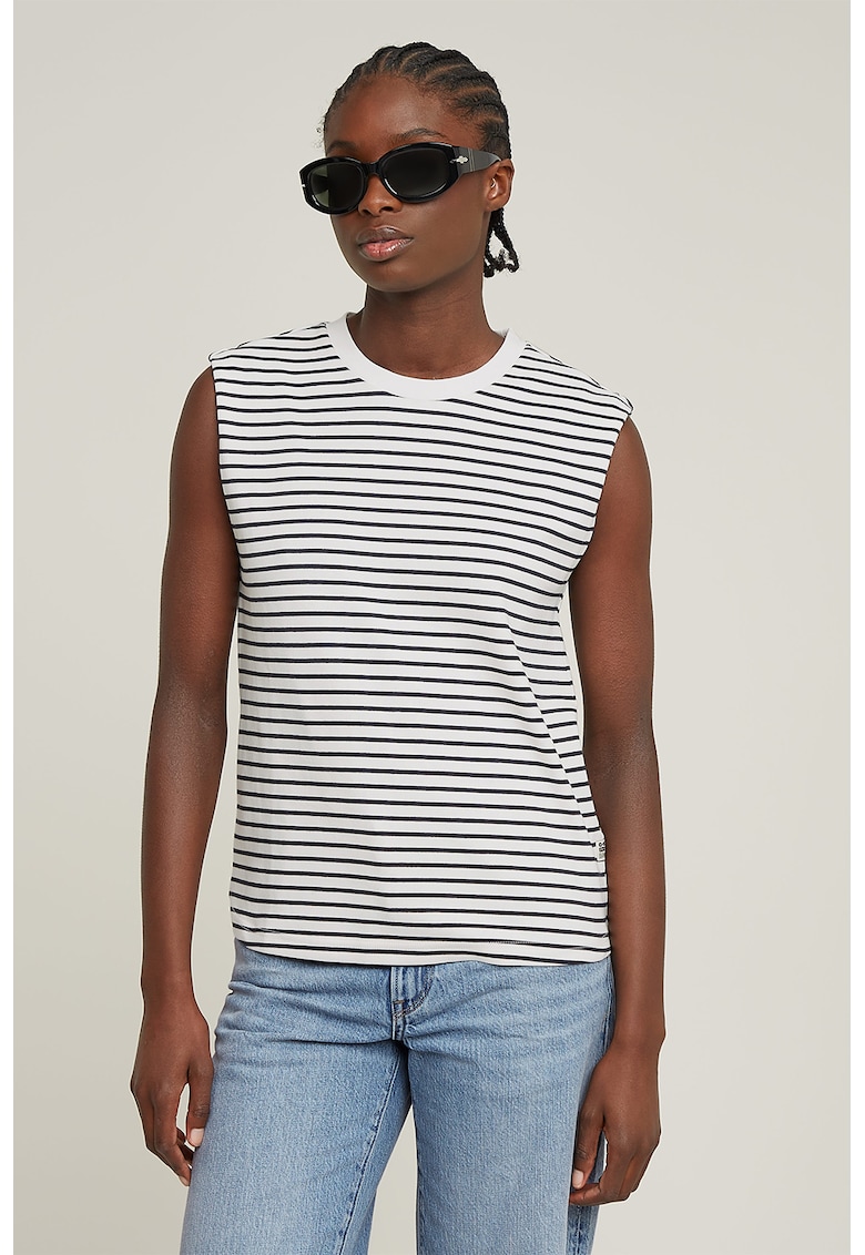 Tricou cu model in dungi - fara maneci Tricou cu model in dungi - fara maneci