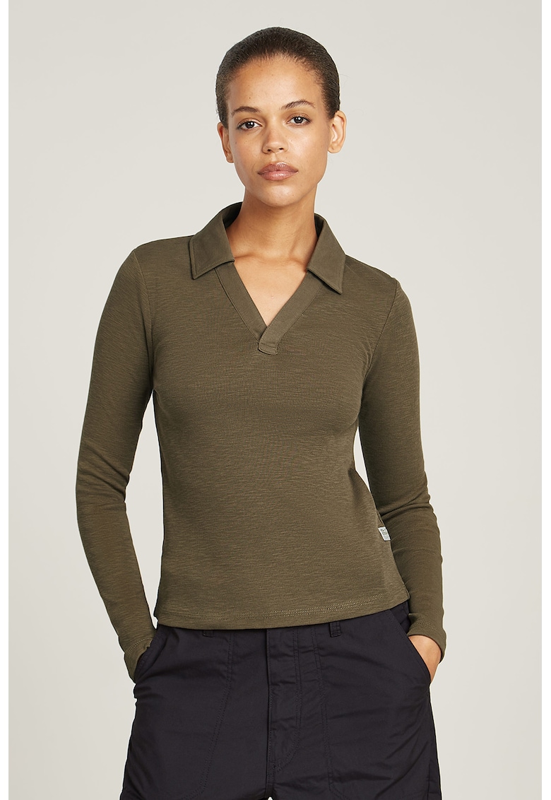 Pulover de bumbac organic cu guler polo