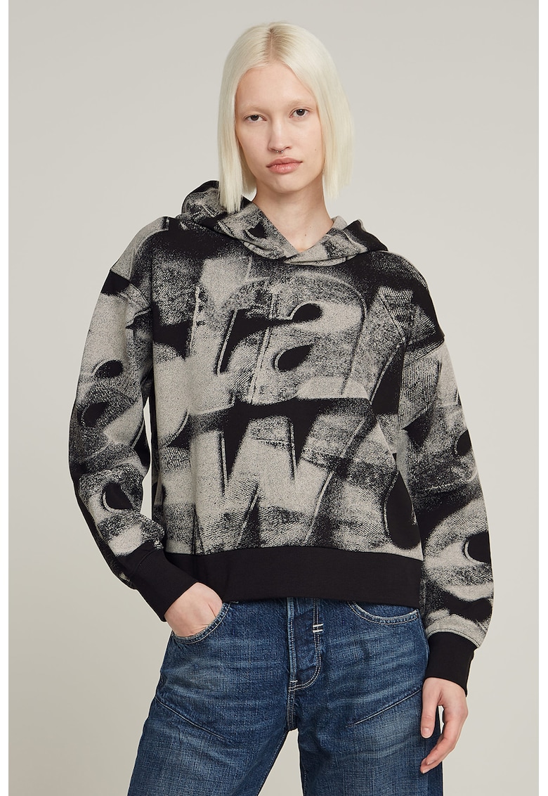 Hanorac de bumbac organic cu imprimeu logo