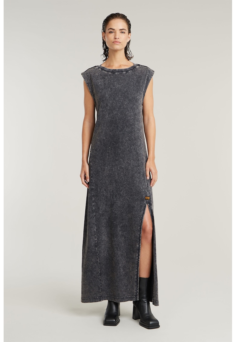 Rochie maxi din bumbac organic cu slit lateral