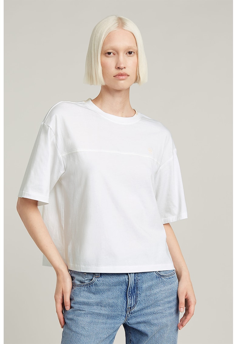 Tricou din bumbac organic cu decolteu la baza gatului