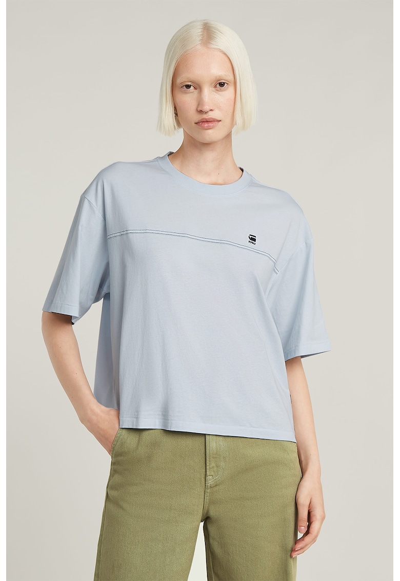 Tricou din bumbac organic cu decolteu la baza gatului